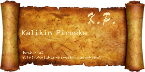 Kalikin Piroska névjegykártya